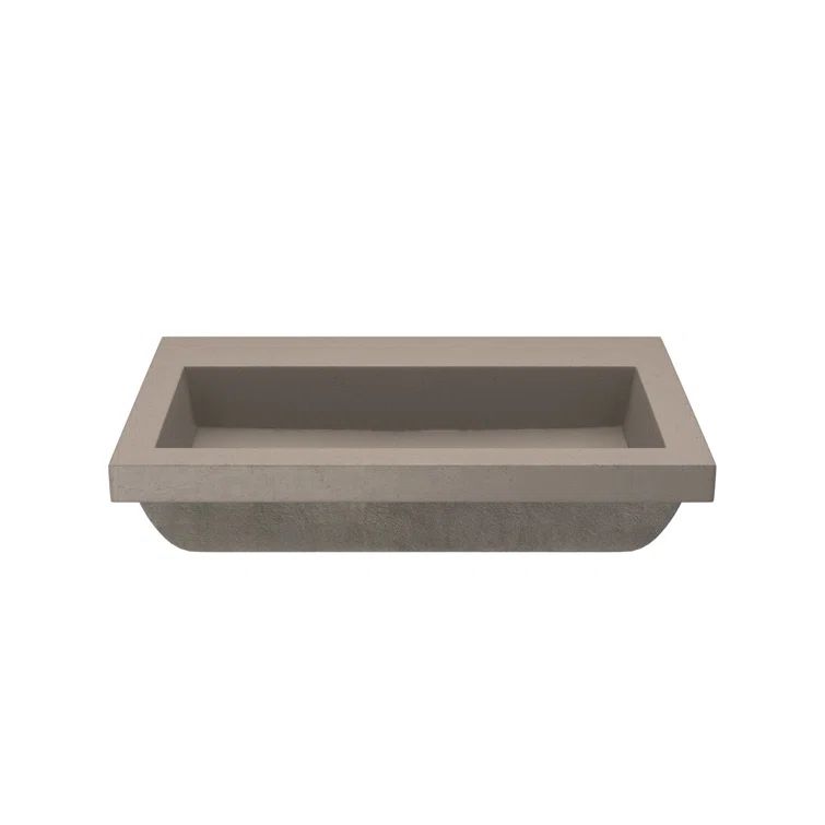 Earth Concrete Rectangular Drop-In Bathroom Sink, 30"