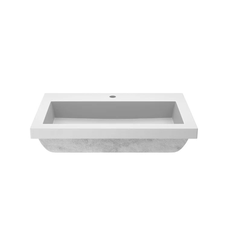 Pearl Modern Farmhouse Trough 30" Concrete Bathroom Sink