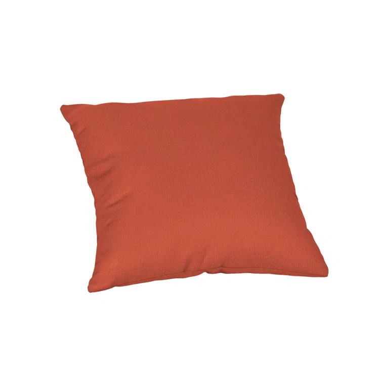 Sunbrella Red Square Outdoor Throw Pillow with Polyester Fill
