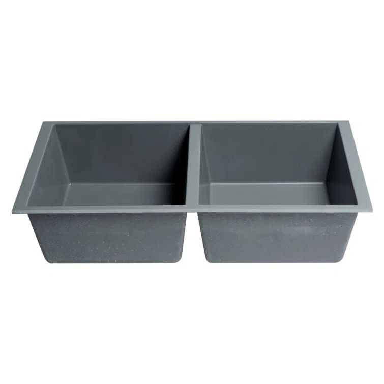 Titanium Gray Double Bowl Granite Composite Kitchen Sink