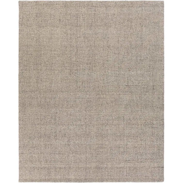 Handmade Gray Tufted Wool Rectangular Rug 5' x 7'