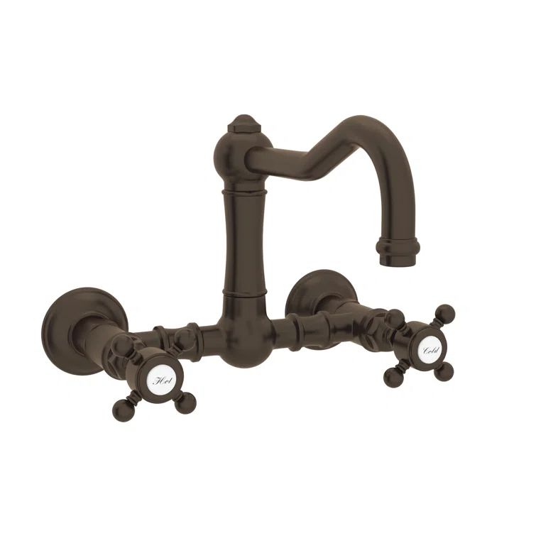Classic Tuscan Brass 7" Wall Mounted Kitchen Faucet