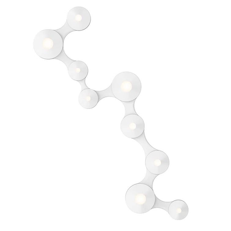 Satin White Coral Inspired LED Flushmount Light, Aluminum