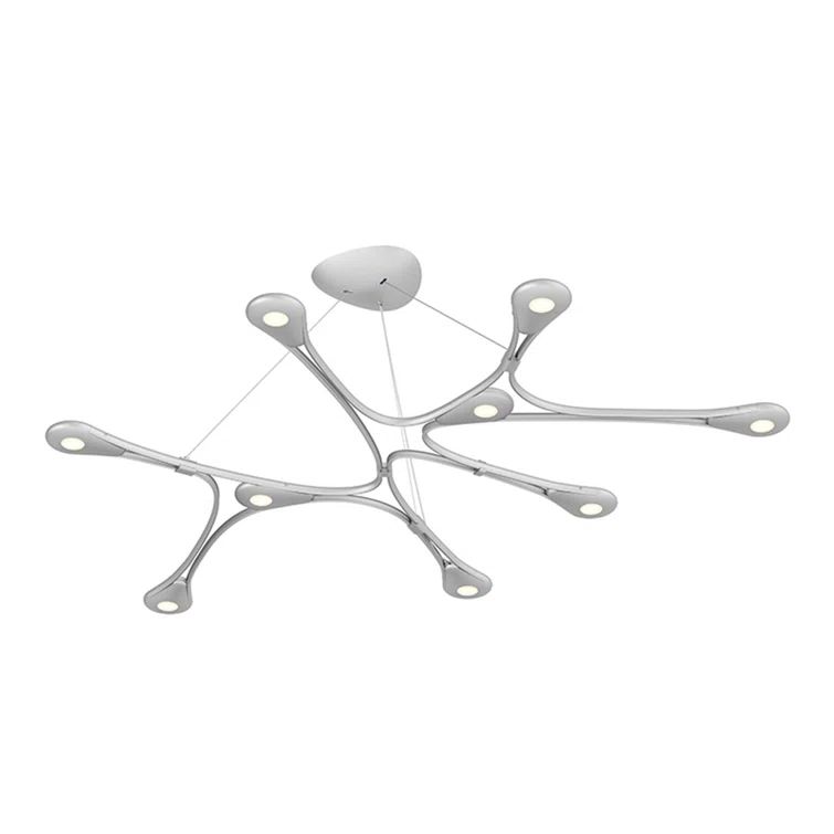 Modern Bright Satin Aluminum LED Chandelier