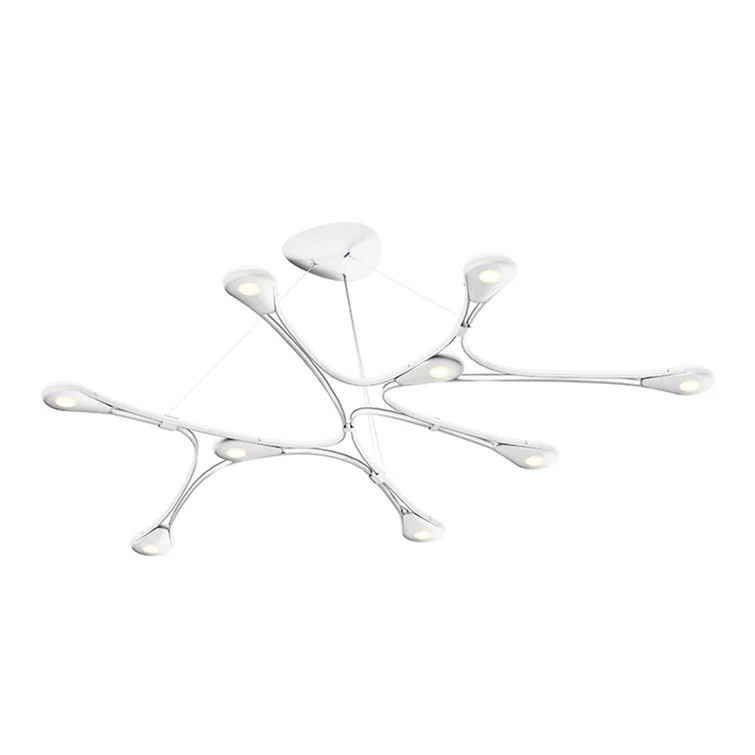 Sleek Satin White Aluminum LED Island Pendant