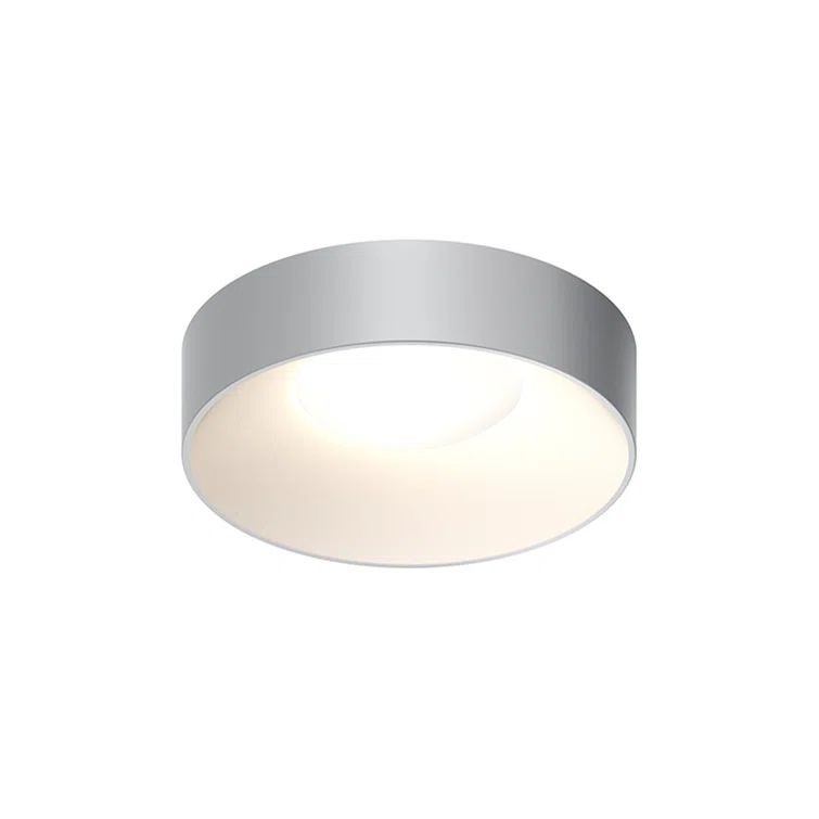Dove Gray 14" Modern LED Drum Ceiling Light