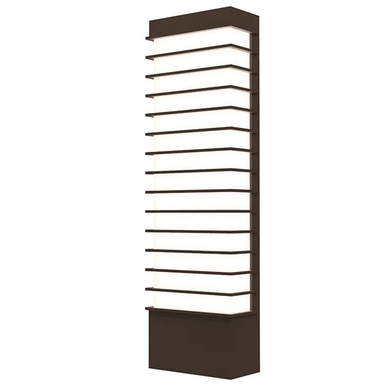 Tawa Textured Bronze 21" LED Dimmable Wall Sconce with Horizontal Lines