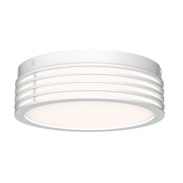 Textured White Glass LED Flush Mount Light
