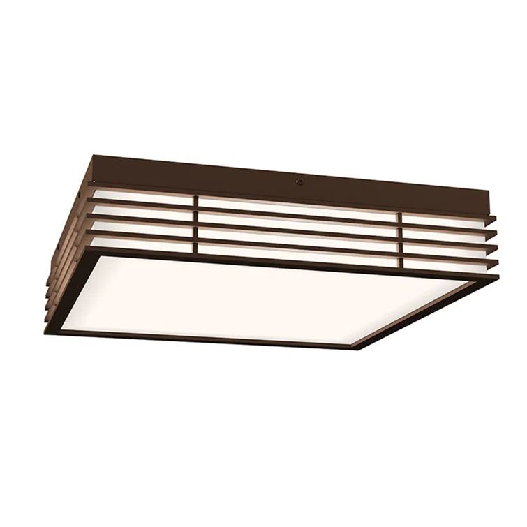 Bronze and Acrylic 14.75" Modern LED Flush Mount
