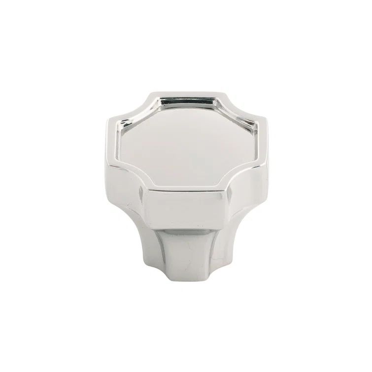 Polished Nickel Square Knob with Mounting Hardware
