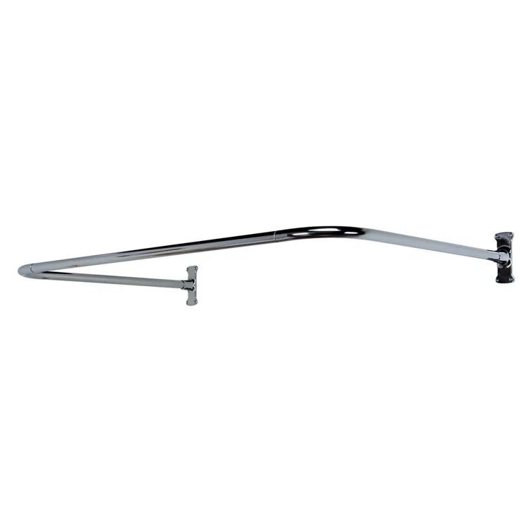Polished Chrome Curved Wall Mounted Shower Curtain Rod