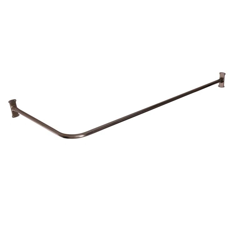Polished Brass 66" L-Shaped Wall Mounted Shower Curtain Rod