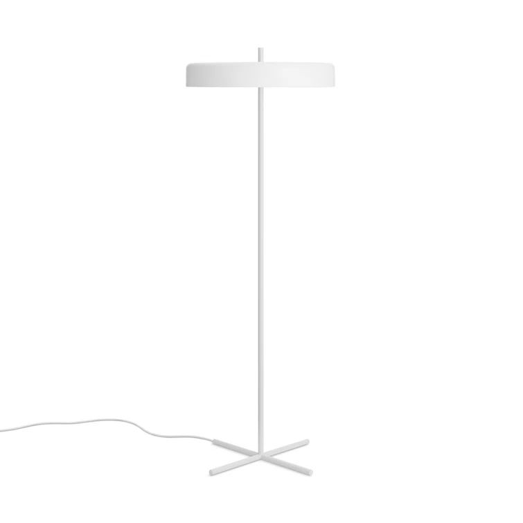 White Powder-Coated Metal Bobber Floor Lamp