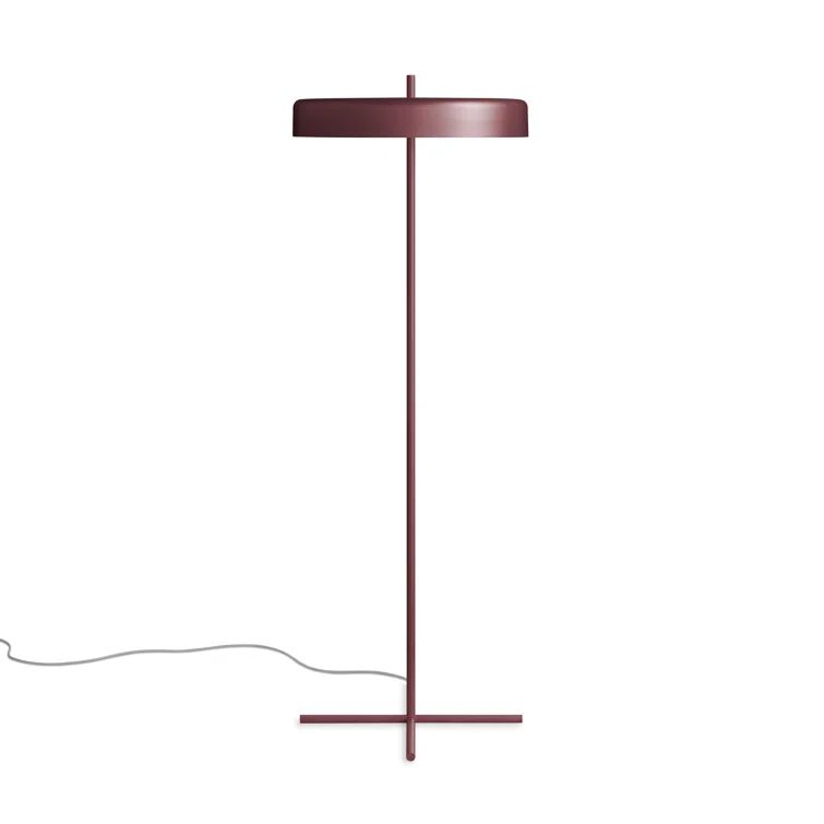 Oxblood Powder-Coated Steel Modern Floor Lamp