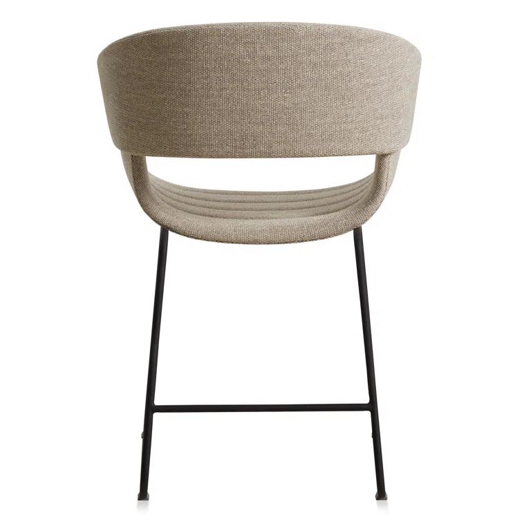 Tait Stone Textured Upholstered Dining Chair with Black Steel Legs