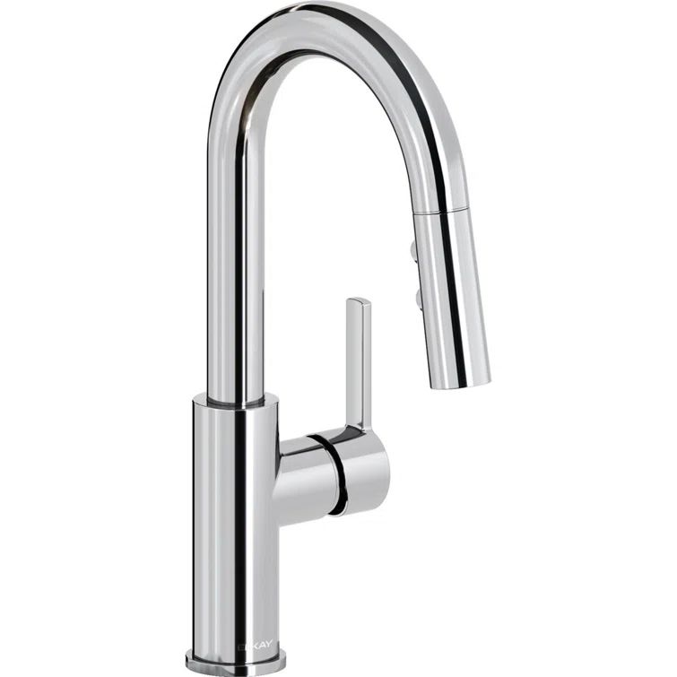 Chrome Single Handle Pull-Down Spray Kitchen Faucet