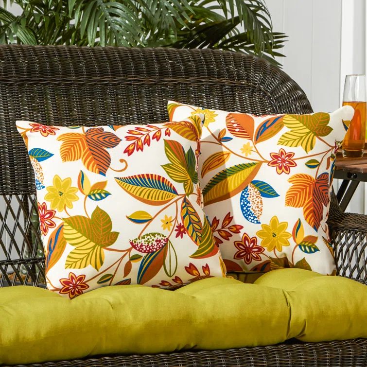 Esprit Floral Square Kids Outdoor Accent Pillow Set