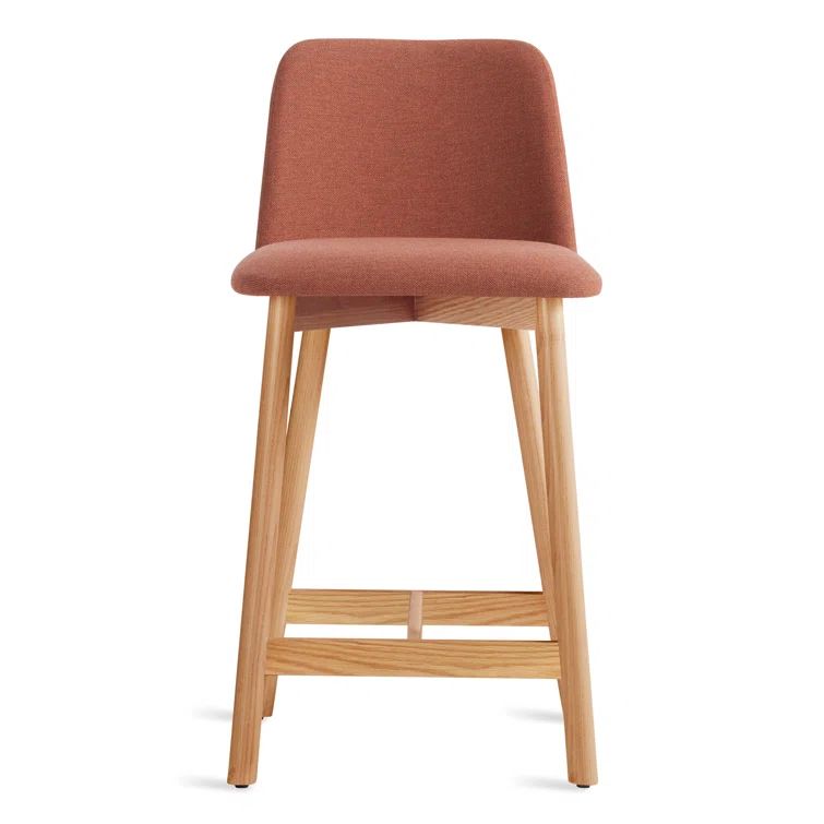 Toohey Tomato Upholstered White Oak Counter Stool
