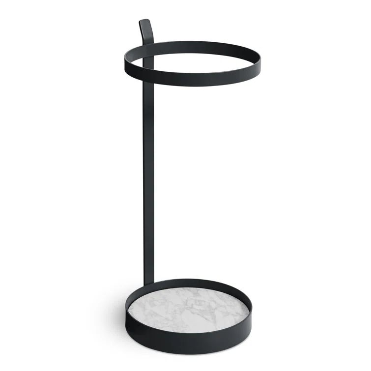 Oblivion Black Metal and Marble Umbrella Stand