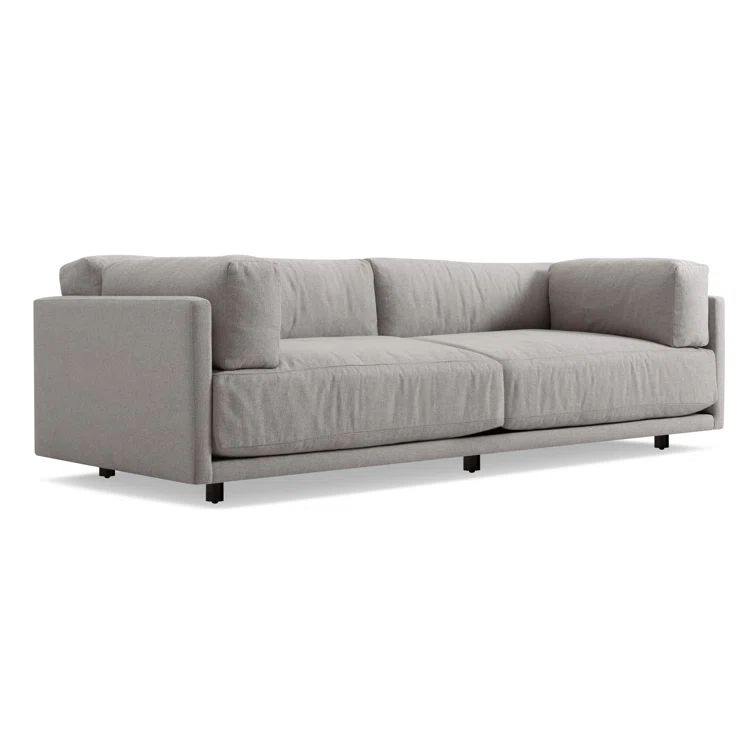 Sunday 82" Agnew Gray Textured Basketweave Cotton Blend Sofa