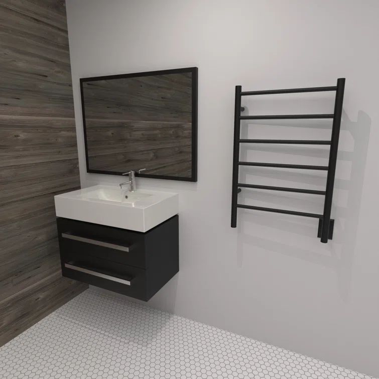 Modern Matte Black Stainless Steel Wall Mounted Electric Towel Warmer