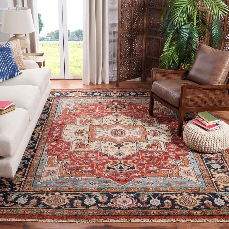 Handmade Rust and Charcoal Wool 9' x 12' Area Rug
