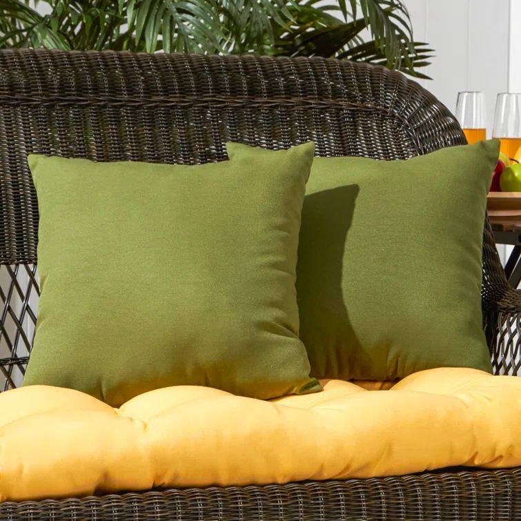 Hunter Green 17" Square Outdoor Throw Pillow Set
