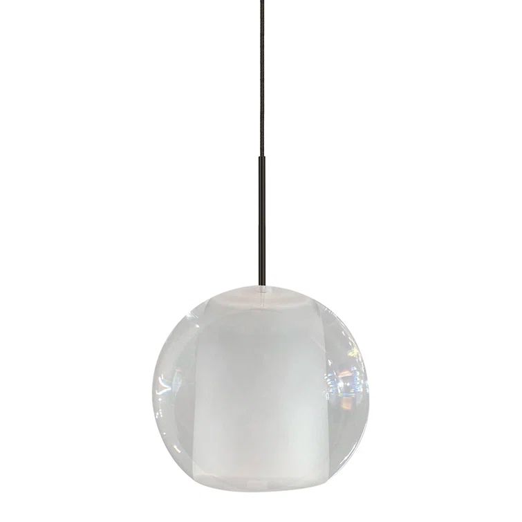 Elysian Bronze Frosted Glass LED Pendant Light for Indoor/Outdoor