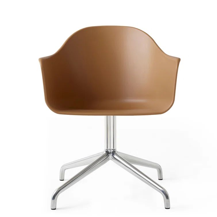 Cognac Leather and Aluminum Task Chair