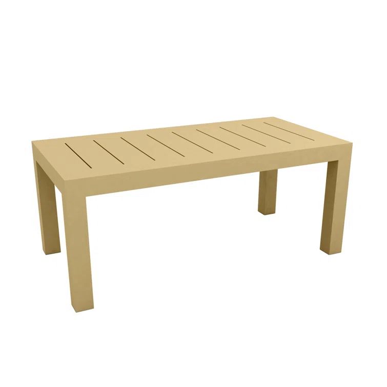 Beige 71 Inch Resin Outdoor Dining Table
