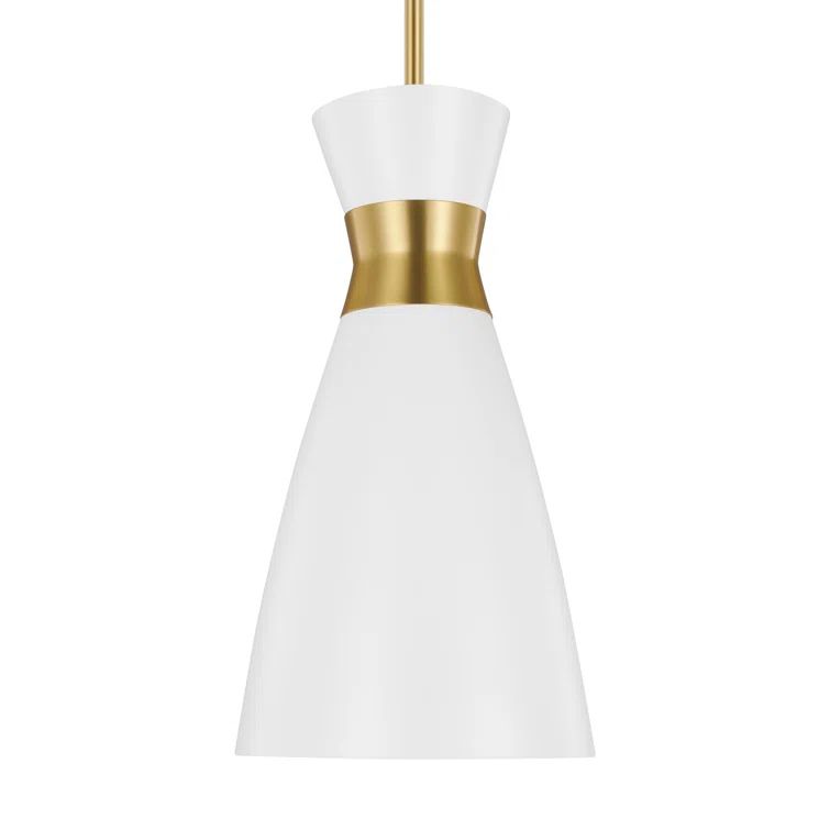 Heath Chic Burnished Brass & Matte White 1-Light Indoor/Outdoor Pendant