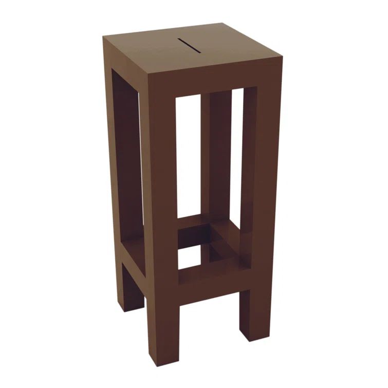Jut Collection Bronze Heat-Resistant Polyethylene Indoor/Outdoor Bar Stool