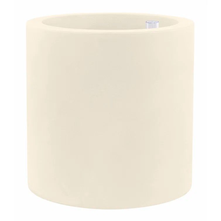 Cilindro Ecru 19.75" Resin Pot Planter with Self-Watering System