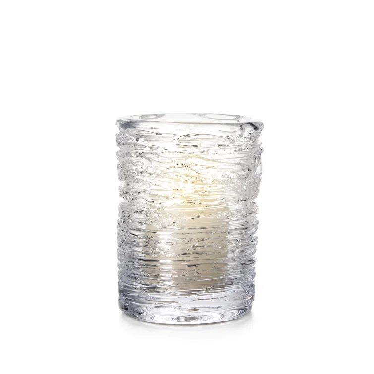 Medium Clear Glass Echo Lake Hurricane Candle Holder