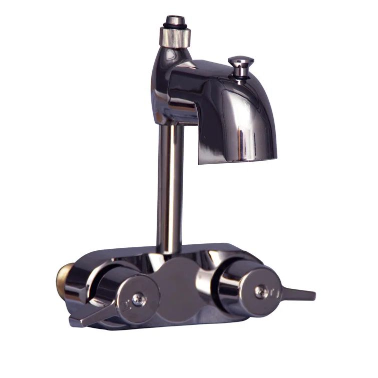 Polished Chrome Wall Mounted 2-Handle Tub Faucet with Diverter