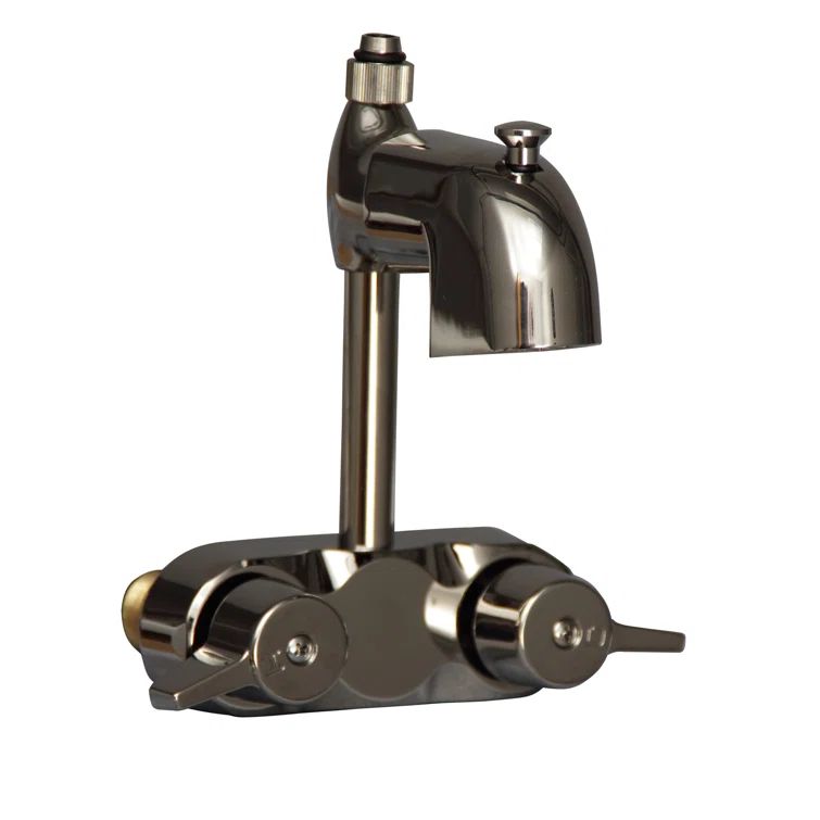 Polished Nickel Wall Mounted 2-Handle Tub Faucet with Diverter