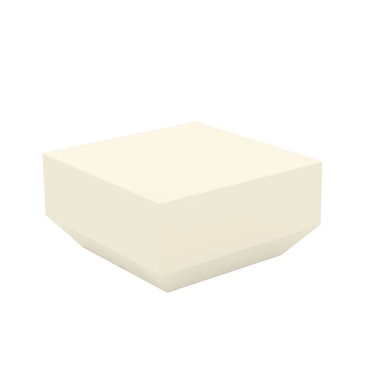 Ecru Resin Indoor/Outdoor Geometric Coffee Table
