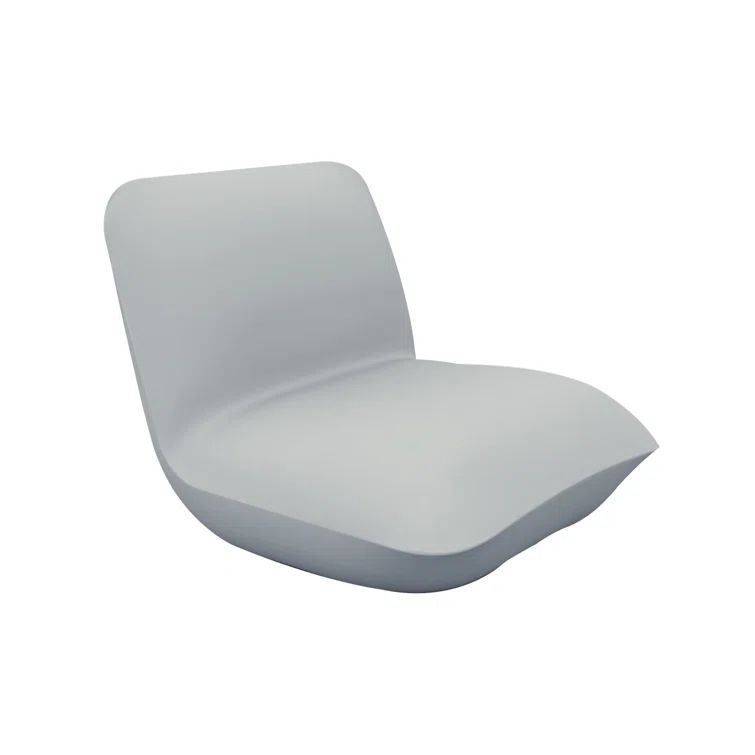 Pillow Collection Luxe Polyethylene Lounge Chair in Steel
