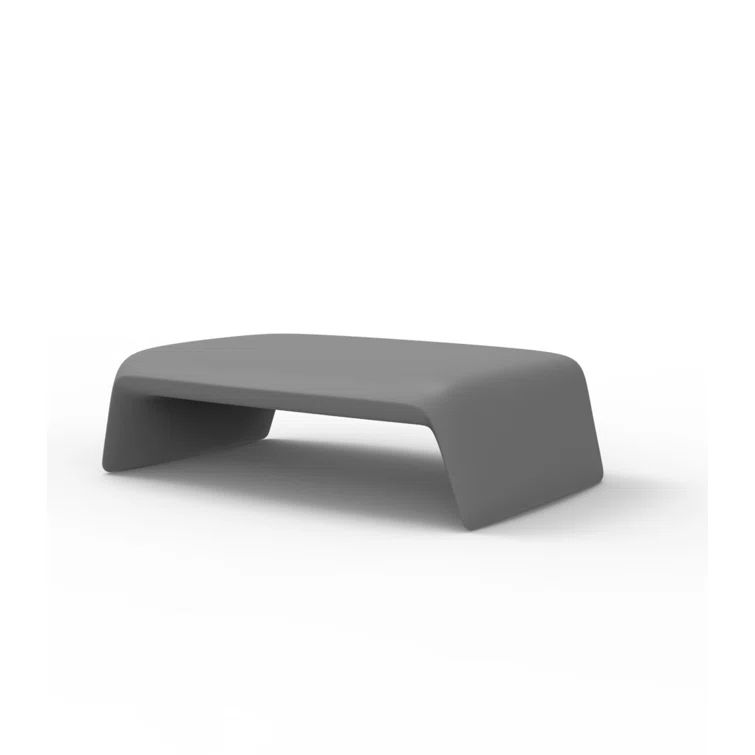 Steel Gray Rectangular Plastic Coffee Table