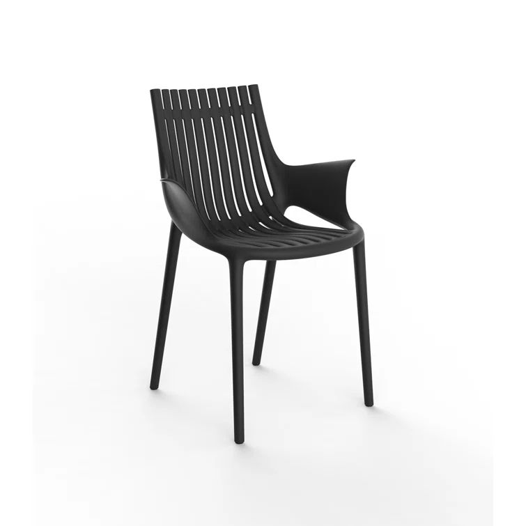 Eco-Friendly Matte Black Polypropylene Dining Chair by Eugeni Quitllet