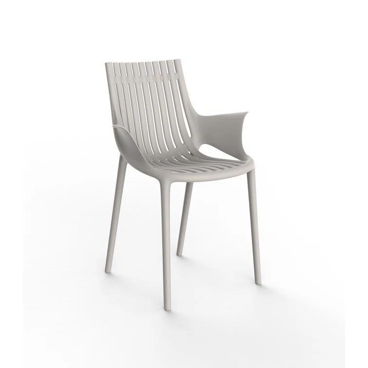 Ecru Matte Polypropylene Stacking Dining Chair Set