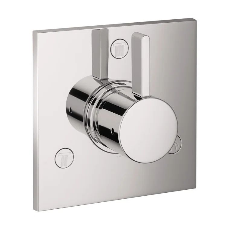 Chrome Wall-Mounted Diverter Valve Trim with Lever
