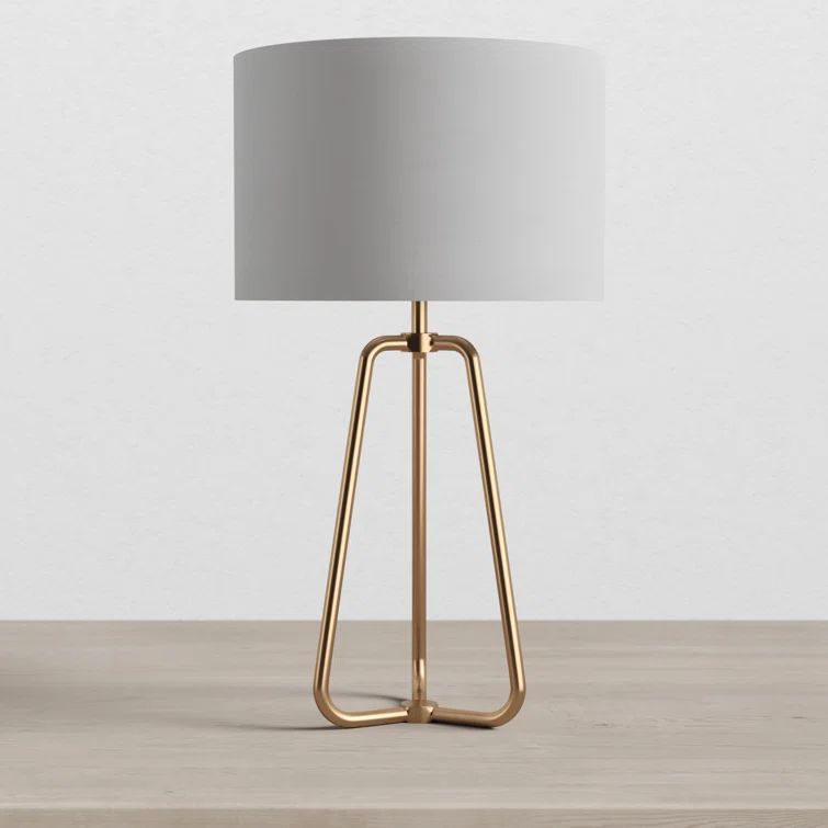 Marduk 25.5" White Linen Shade Tripod Table Lamp