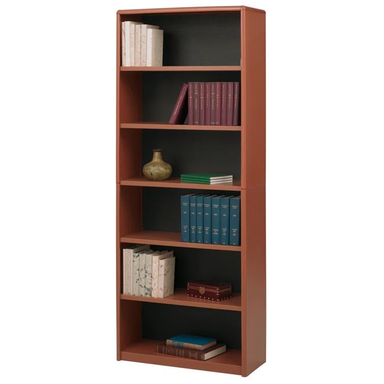 Adjustable Black Powder Coat Steel 6-Shelf Floor Bookcase