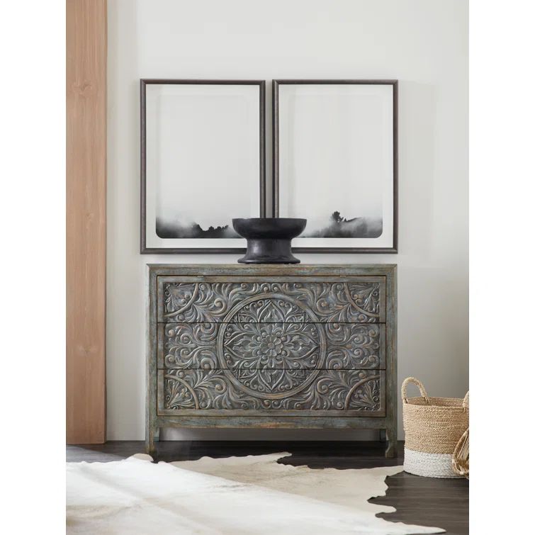 La Grange Lockhart 44" Blue Patina Traditional Accent Chest