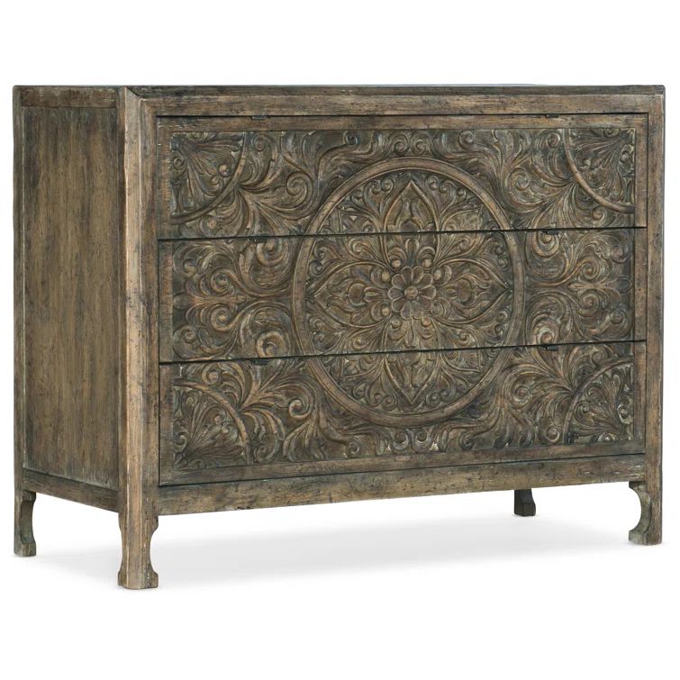 Lockhart Traditional 3-Drawer Medium Wood Accent Chest