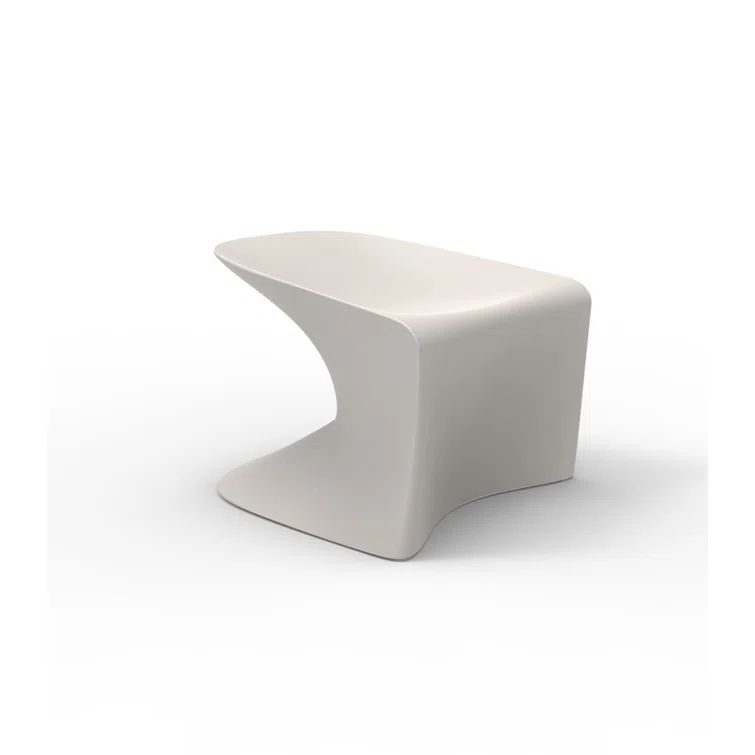 Wing Ecru Polypropylene Indoor/Outdoor Accent Stool