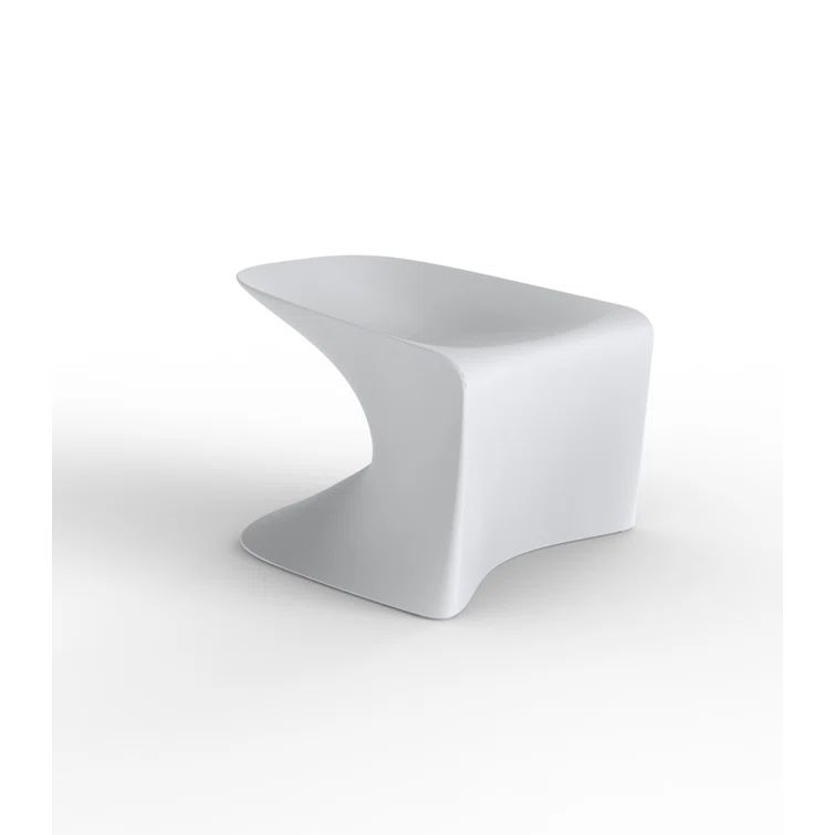 Ice White Plastic Sculptural Decorative Stool
