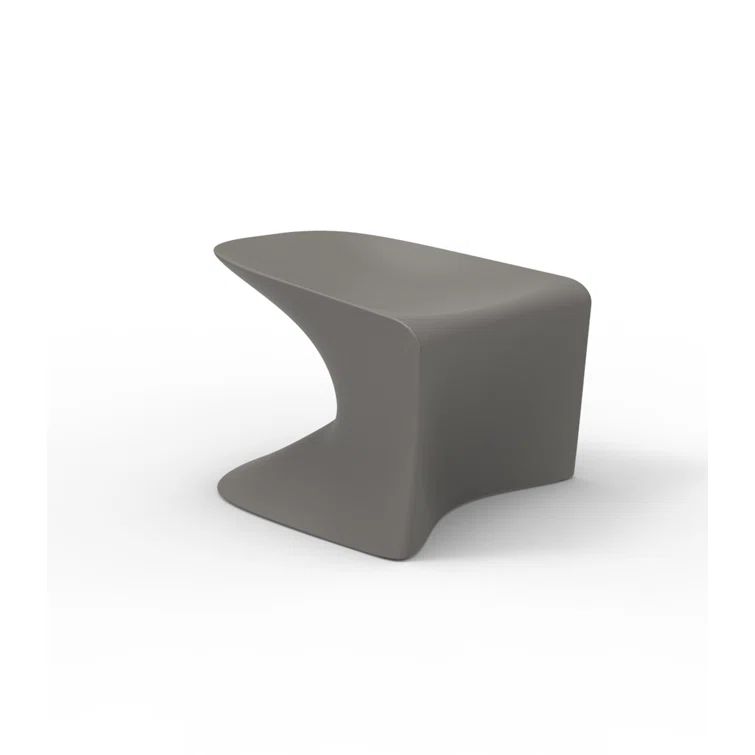 Taupe Plastic Modern Outdoor Decorative Stool