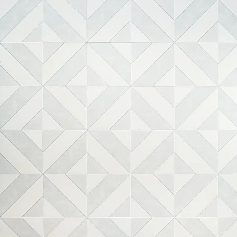 Tarantino Encaustic-Inspired 9" Square Glazed Porcelain Tile, Gray
